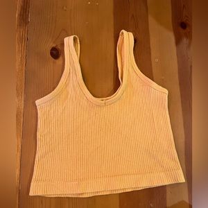 Urban Outfitters Yellow Ribbed Crop Tank